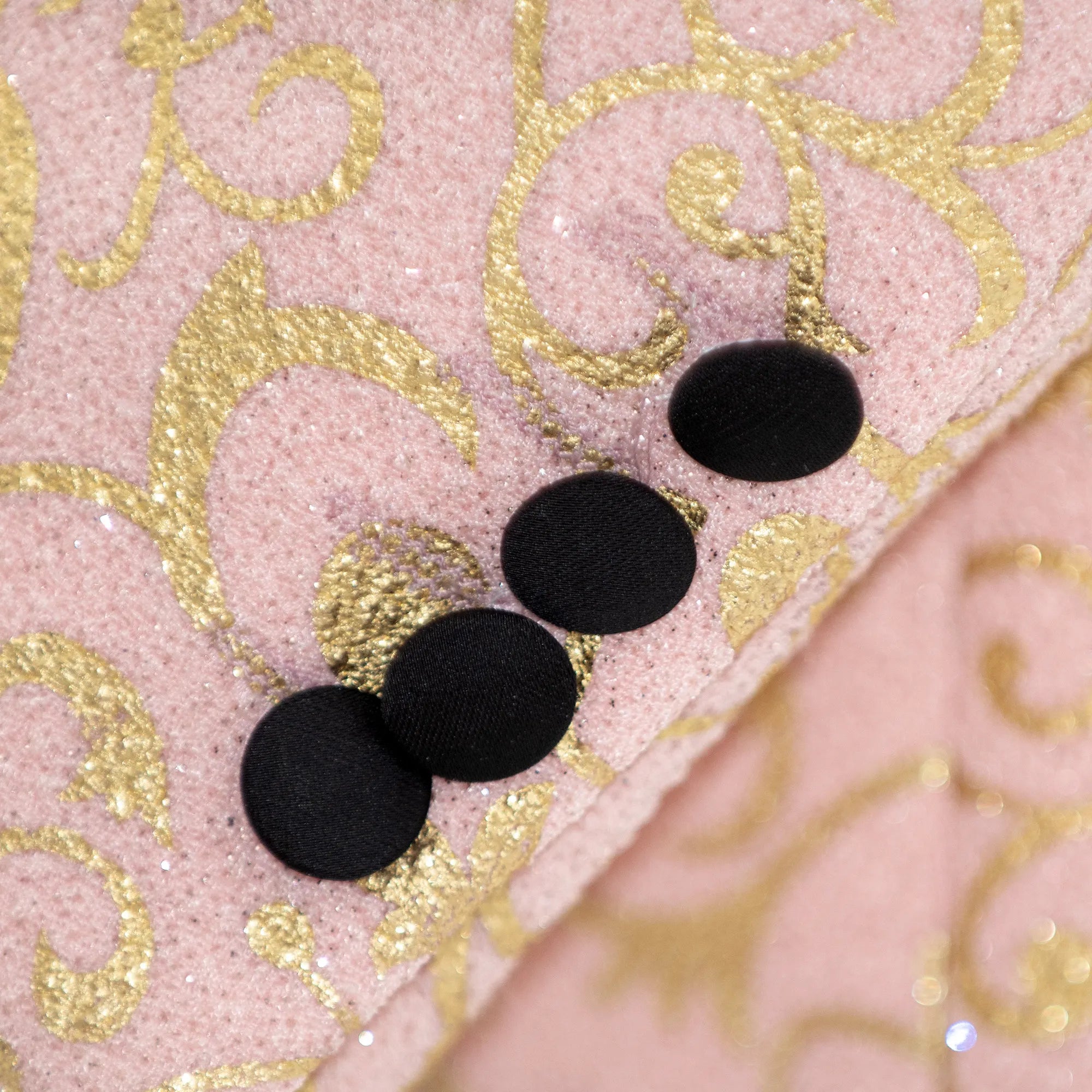 Pink Sparkle Filigree Slim-Fit Tuxedo Jacket