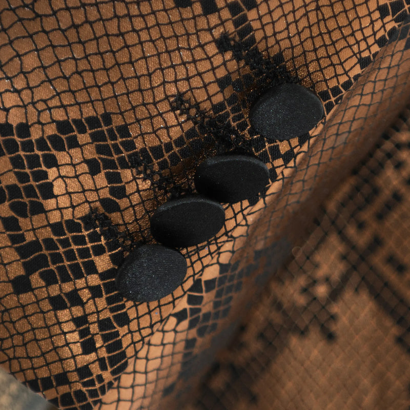 Copper Metallic Qautrefoil Slim-Fit Tuxedo Jacket