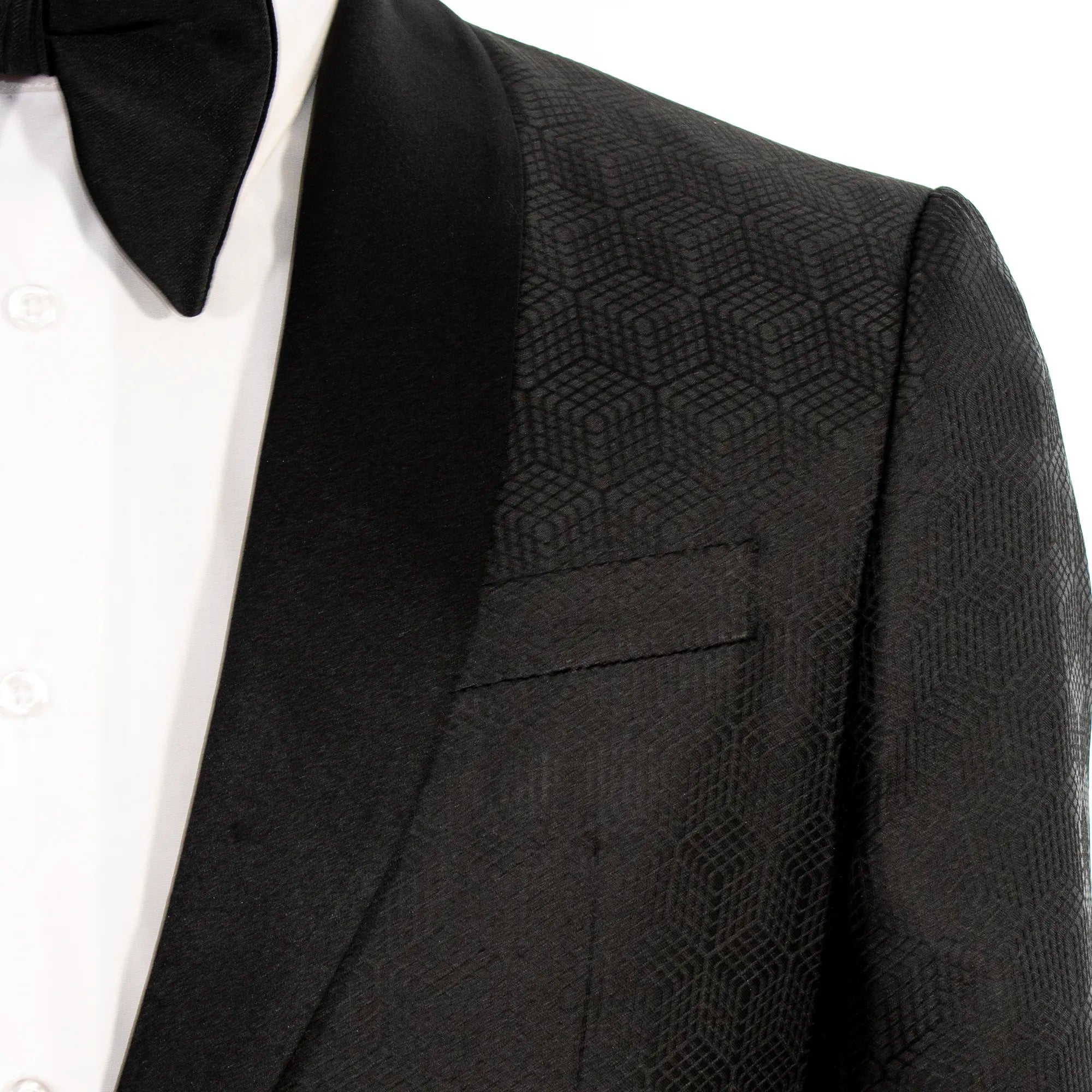 Black Tesseract Slim-Fit Tuxedo Jacket