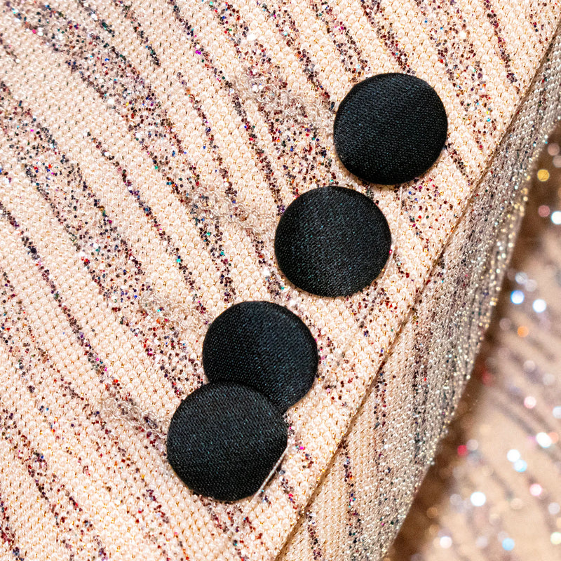 Blush Glitter Tiger-Stripe Slim-Fit Tuxedo Jacket