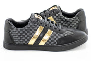 Black And Gold Striped Designer Sneaker Dress Sneaker