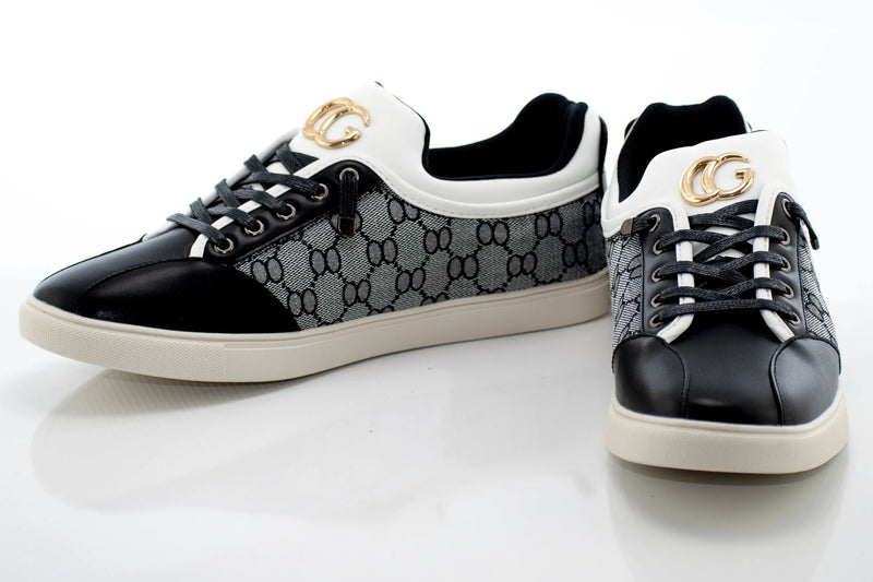 Black And Gray Designer Low-Tops