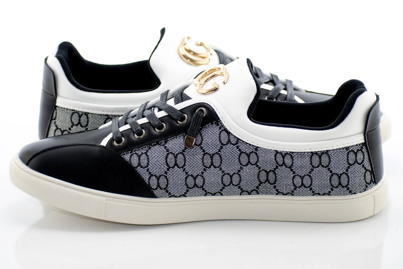 Black And Gray Designer Low-Tops