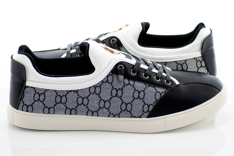 Black And Gray Designer Low-Tops