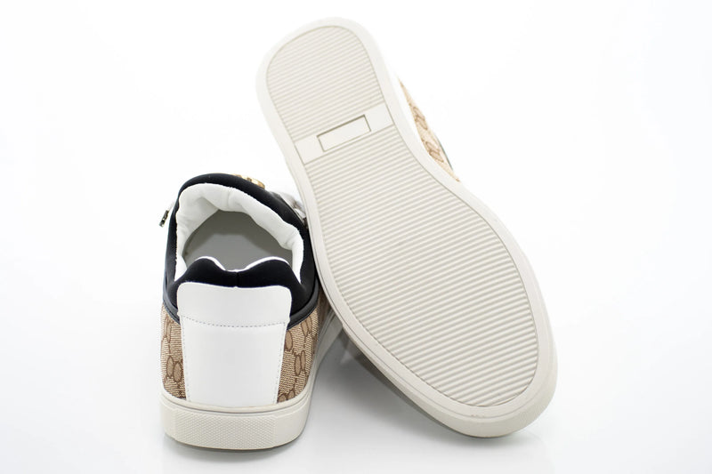 White And Brown Designer Low-Tops