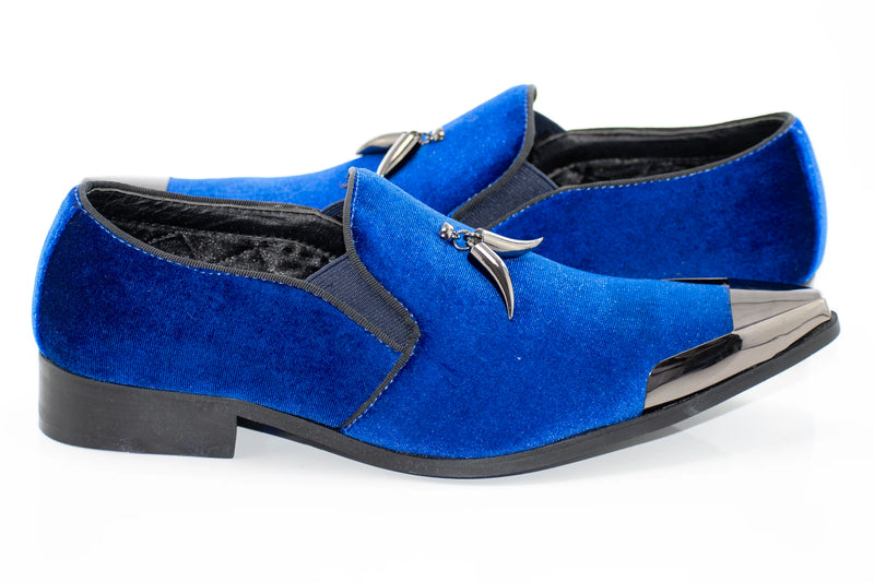 Royal Velvet Metal-Tipped Smoking Loafer