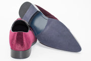 Burgundy Velvet Metal-Tipped Smoking Loafer