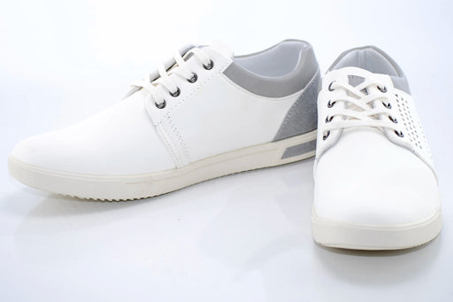 White Perforated Casual Lace-Up Sneaker