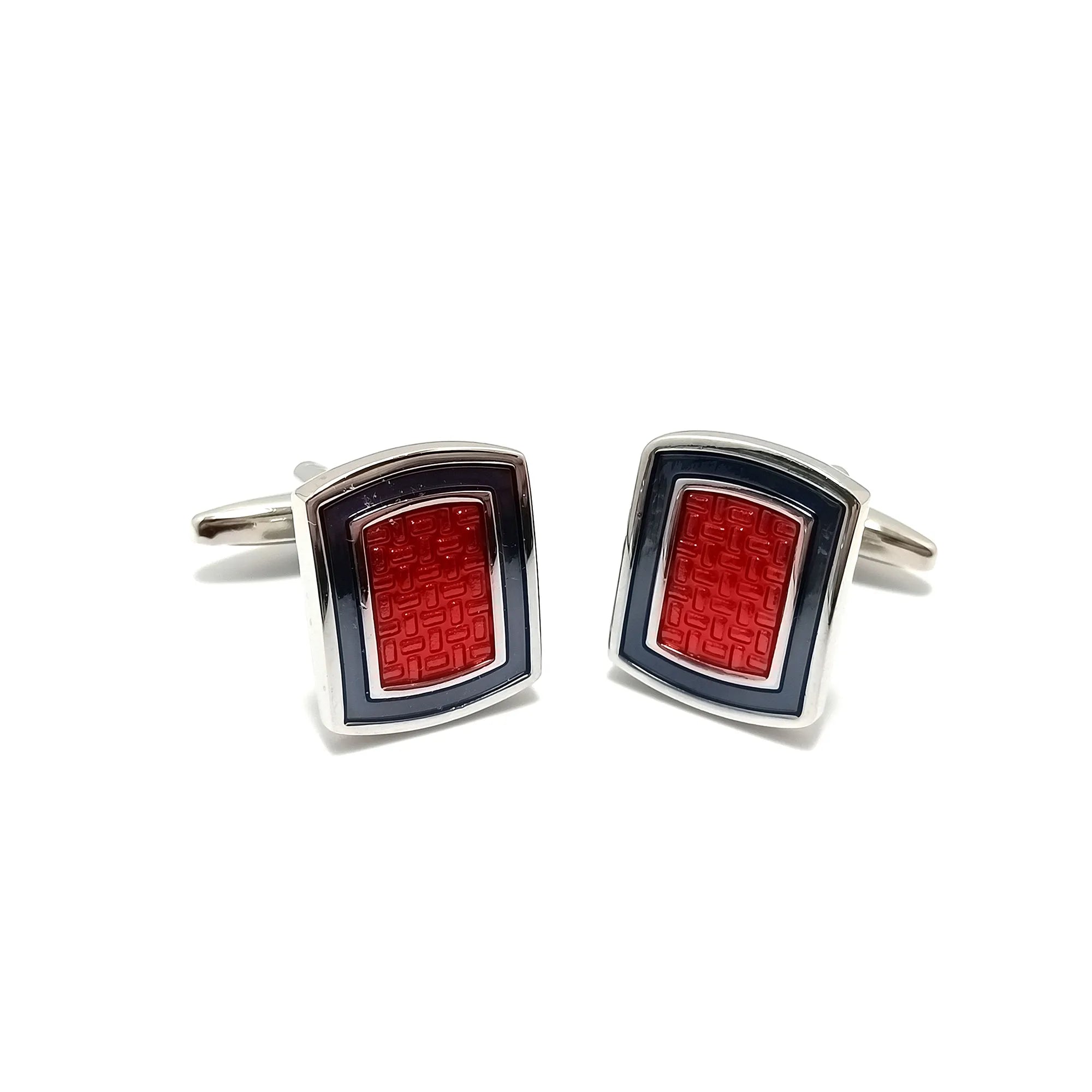 Diamond Plated Cufflinks & Tie-Bar Set