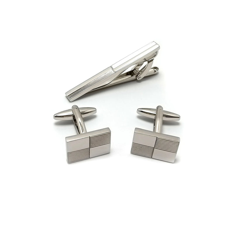Checkered Mother of Pearl & Tie-Bar Set