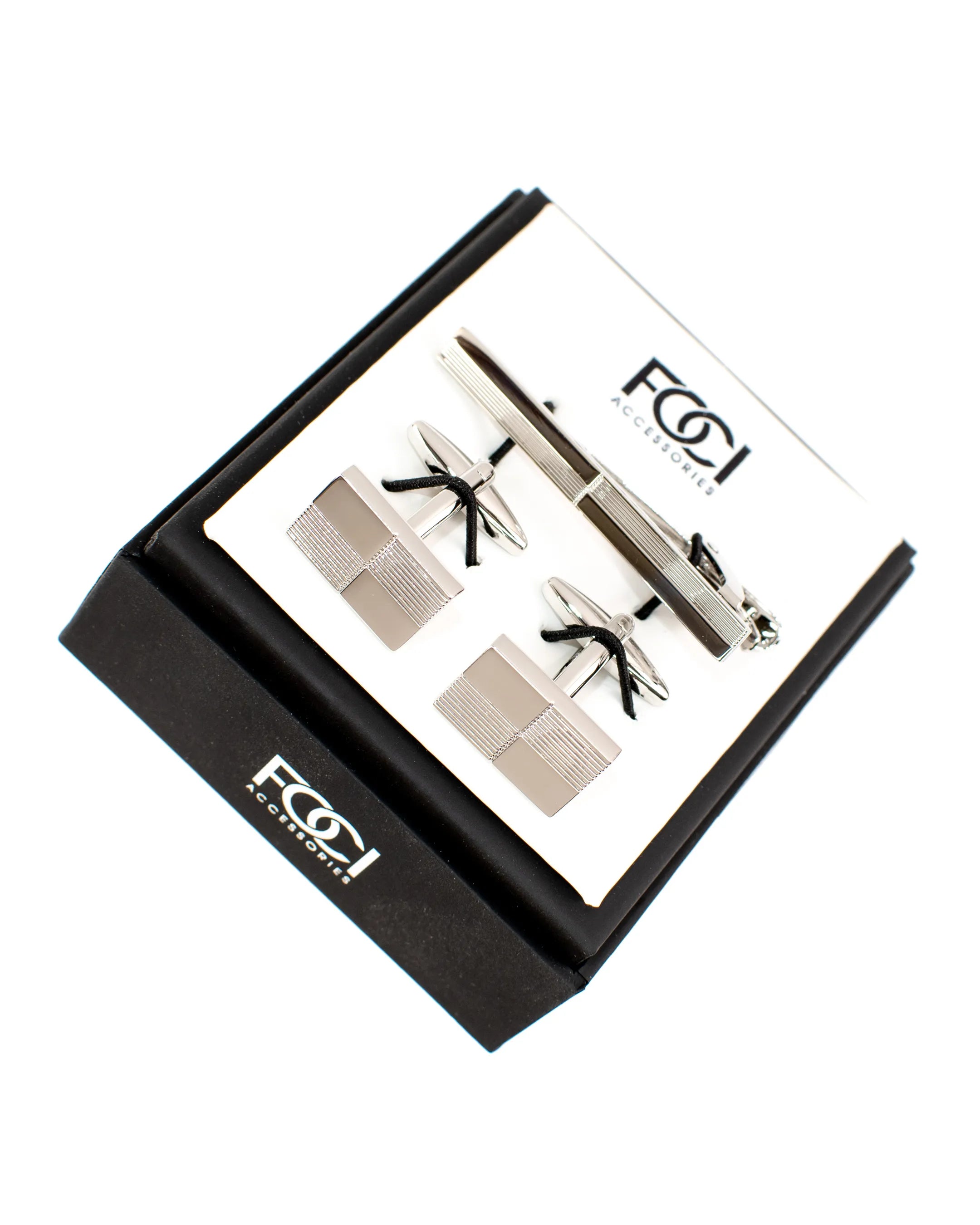Checkered Mother of Pearl & Tie-Bar Set