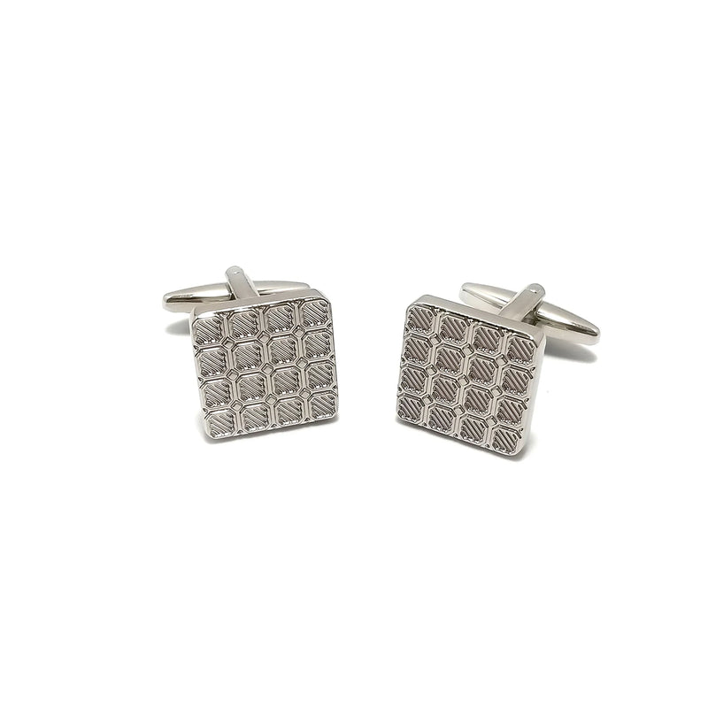 Square Knit Cufflinks & Tie-Bar Set