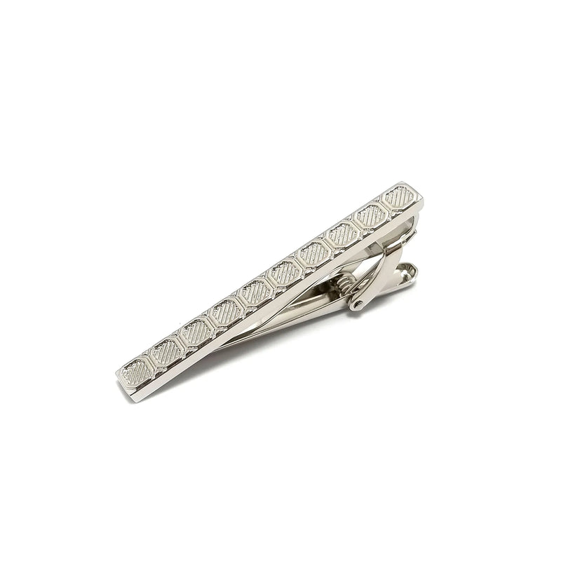 Square Knit Cufflinks & Tie-Bar Set