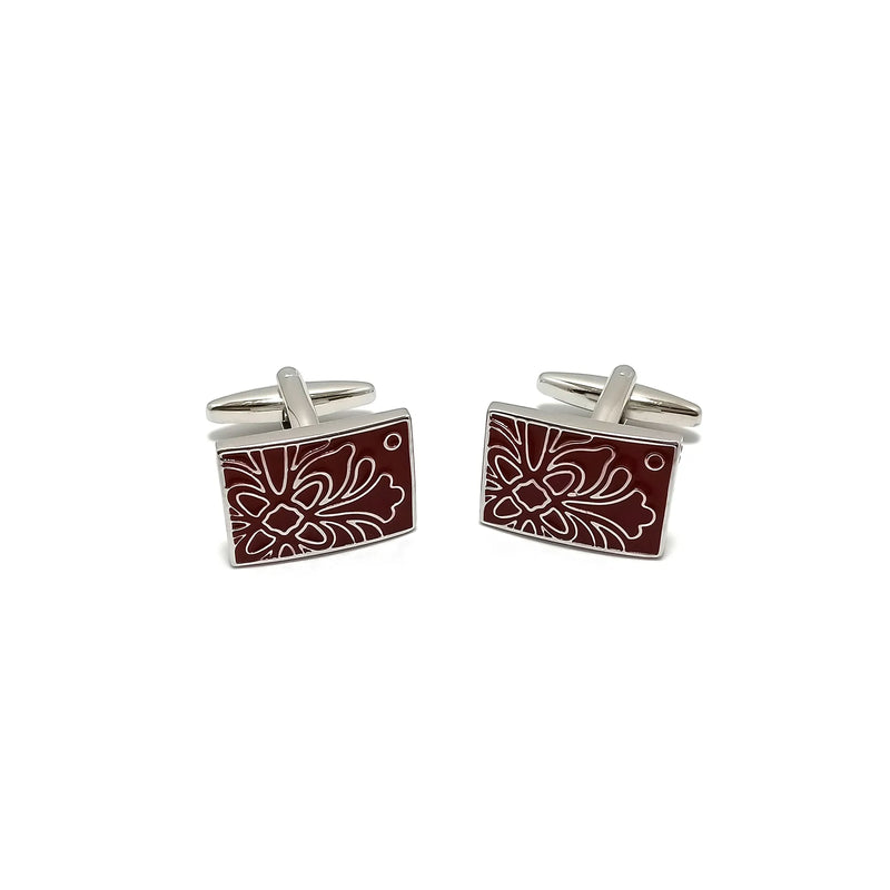 Floral Cufflinks & Tie-Bar Set