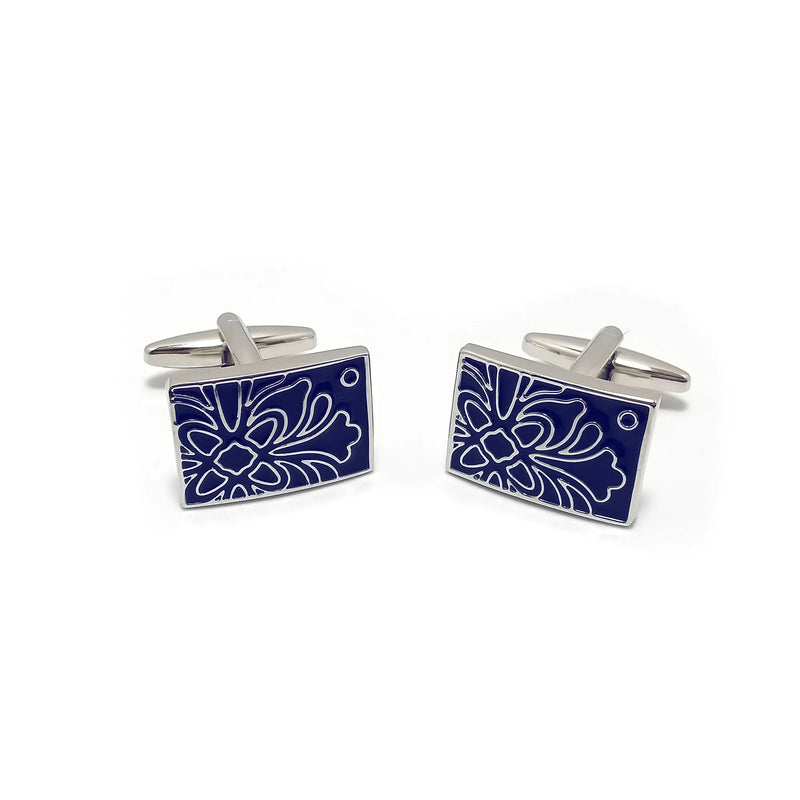 Floral Cufflinks & Tie-Bar Set
