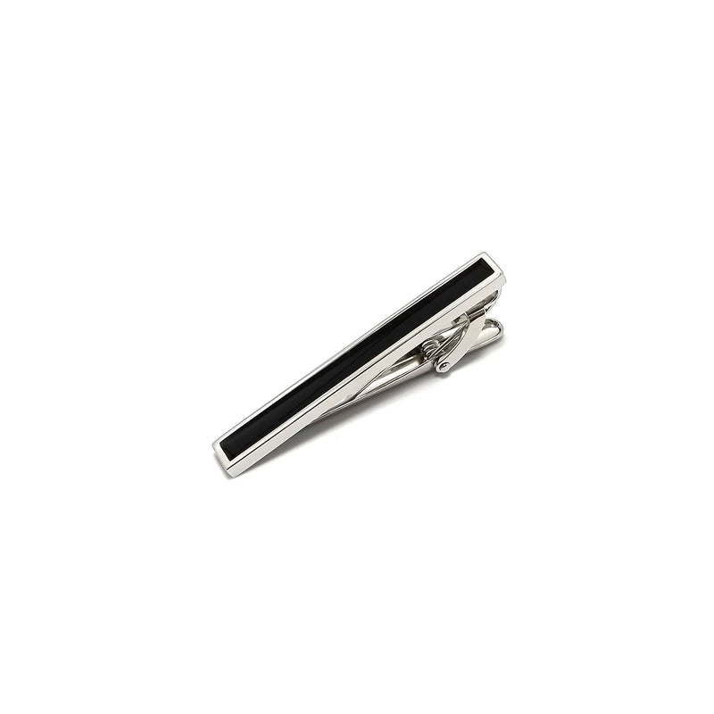 Wyrd Silver & Black Cufflinks & Tie-Bar Set