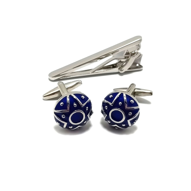 Star Roundel Cufflinks & Tie-Bar Set