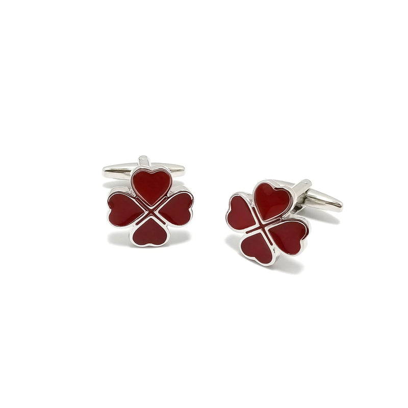4-Leaf Clover Cufflinks & Tie-Bar Set