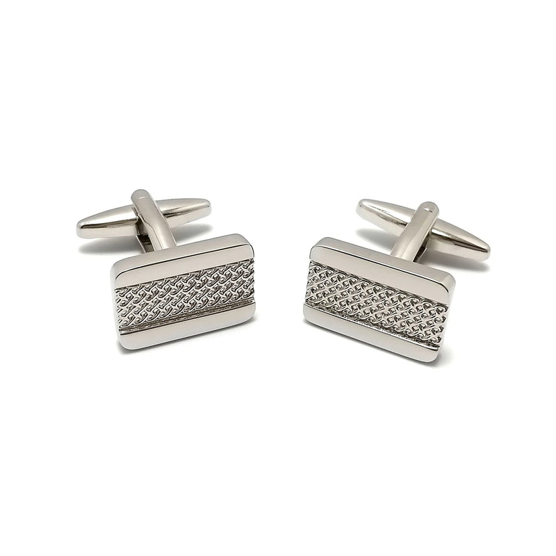 Rhinestone Stripe Cufflinks & Tie-Bar Set