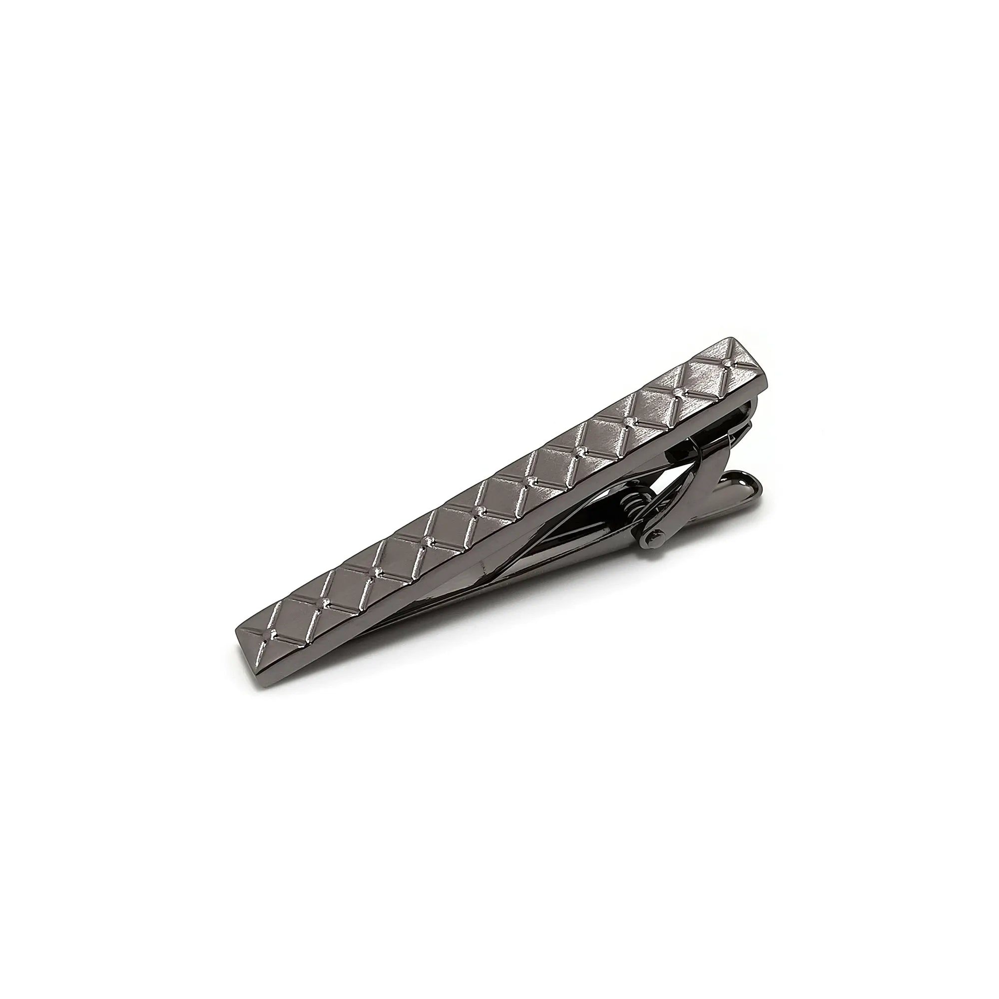 Wavy Gunmetal Cufflinks & Tie-Bar Set