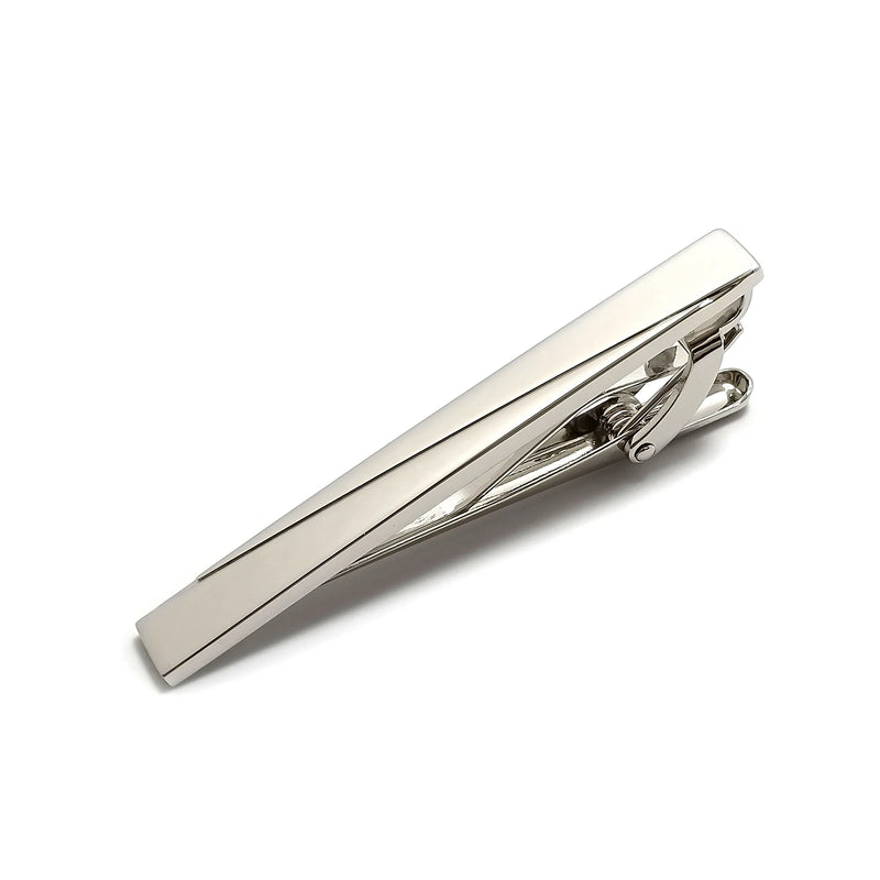 Diagonally Jeweled Cufflinks & Tie-Bar Set