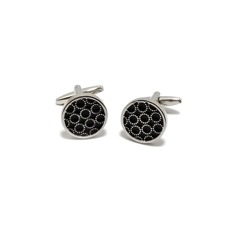 Circle Trellis Roundel Cufflinks & Tie-Bar Set