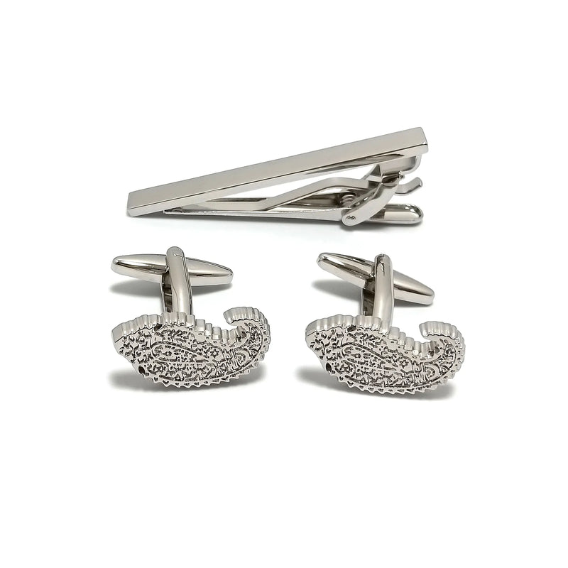 Lone Paisley Cufflinks & Tie-Bar Set