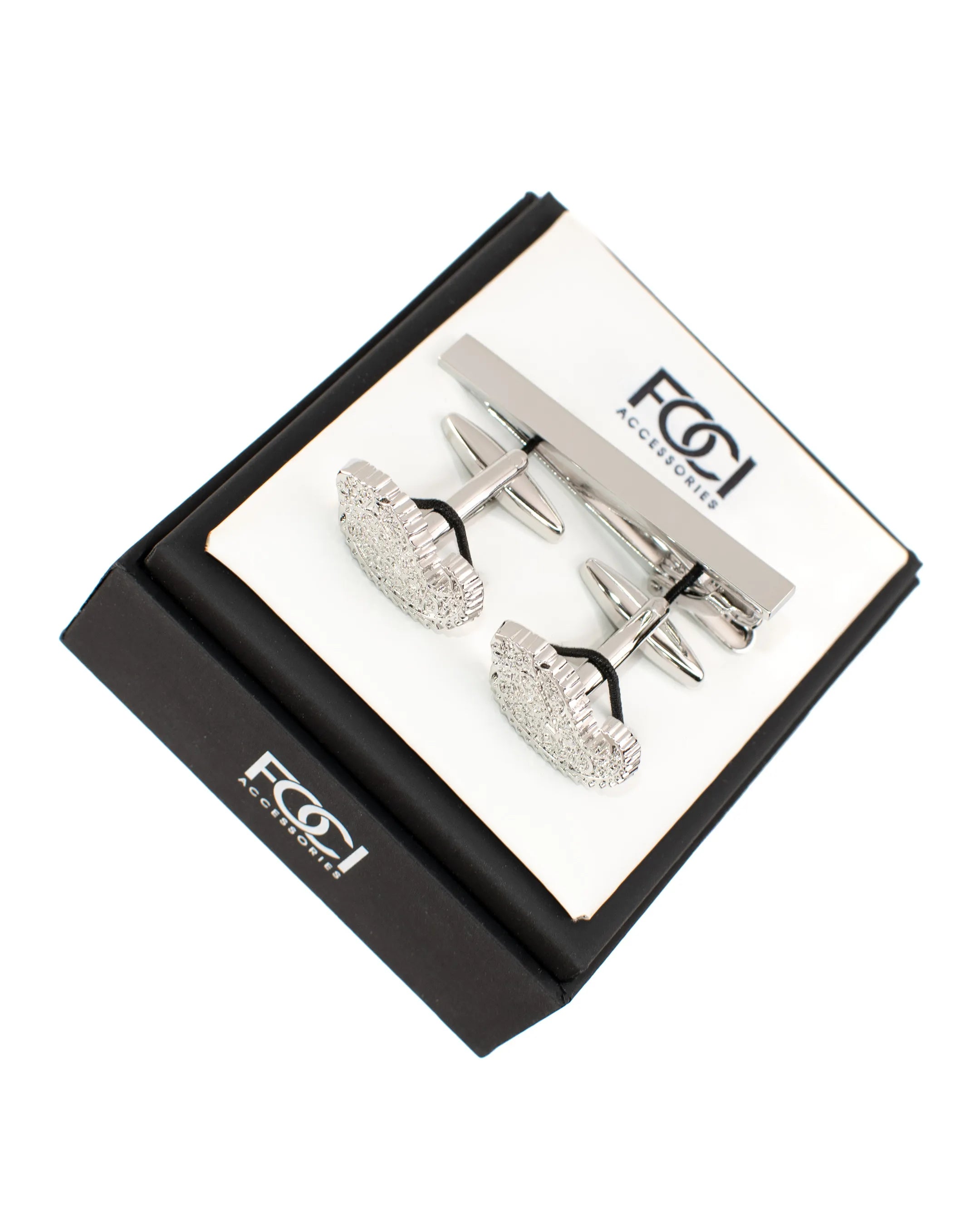 Lone Paisley Cufflinks & Tie-Bar Set