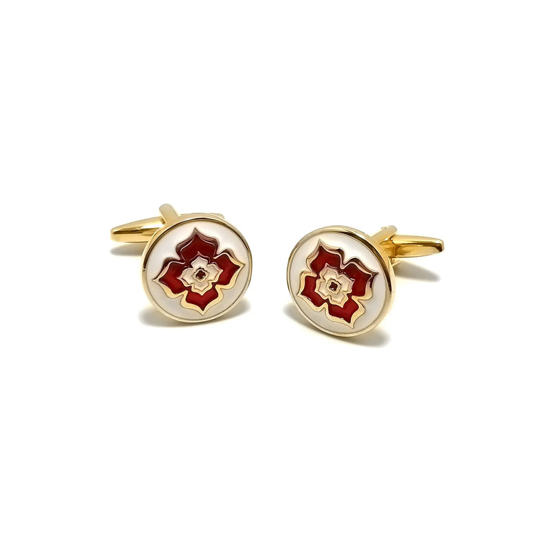 Gold Regal Cufflinks & Tie-Bar Set