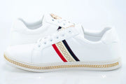 White And Gold Lace-Up Sneaker
