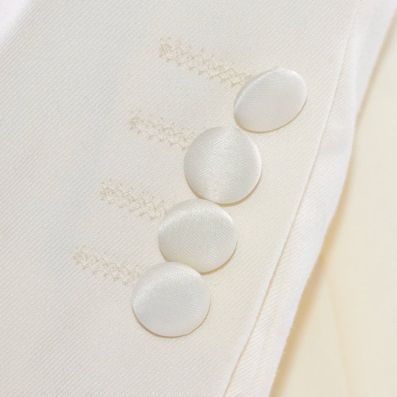 White Trim on Off-White 3-Piece Tailored-Fit Tuxedo