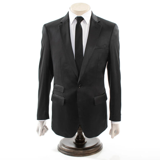 Men's Black Satin 2-Piece Big & Tall Suit