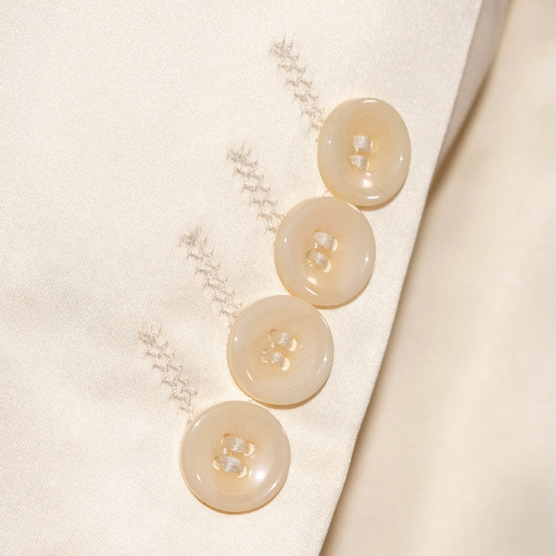 Men's Cream White Satin 2-Piece Big & Tall Suit