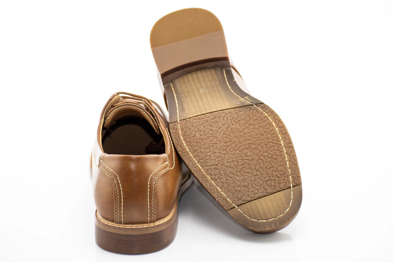 Cognac Lace-Up Derby Dress Shoes