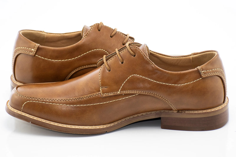 Cognac Lace-Up Derby Dress Shoes
