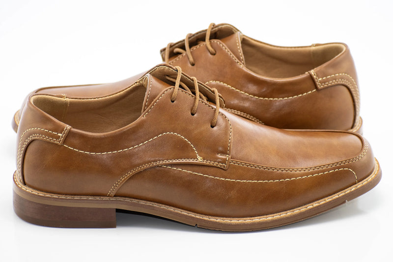 Cognac Lace-Up Derby Dress Shoes