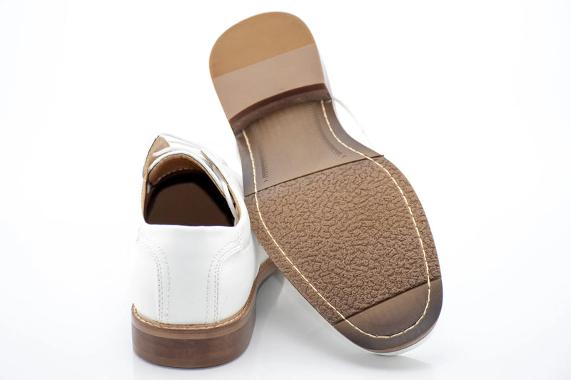White Lace-Up Derby Dress Shoes
