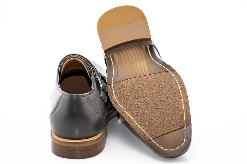 Charcoal Double Monk Strap Dress Shoe