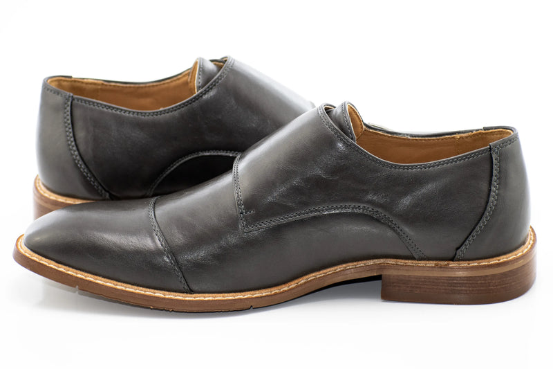 Charcoal Double Monk Strap Dress Shoe