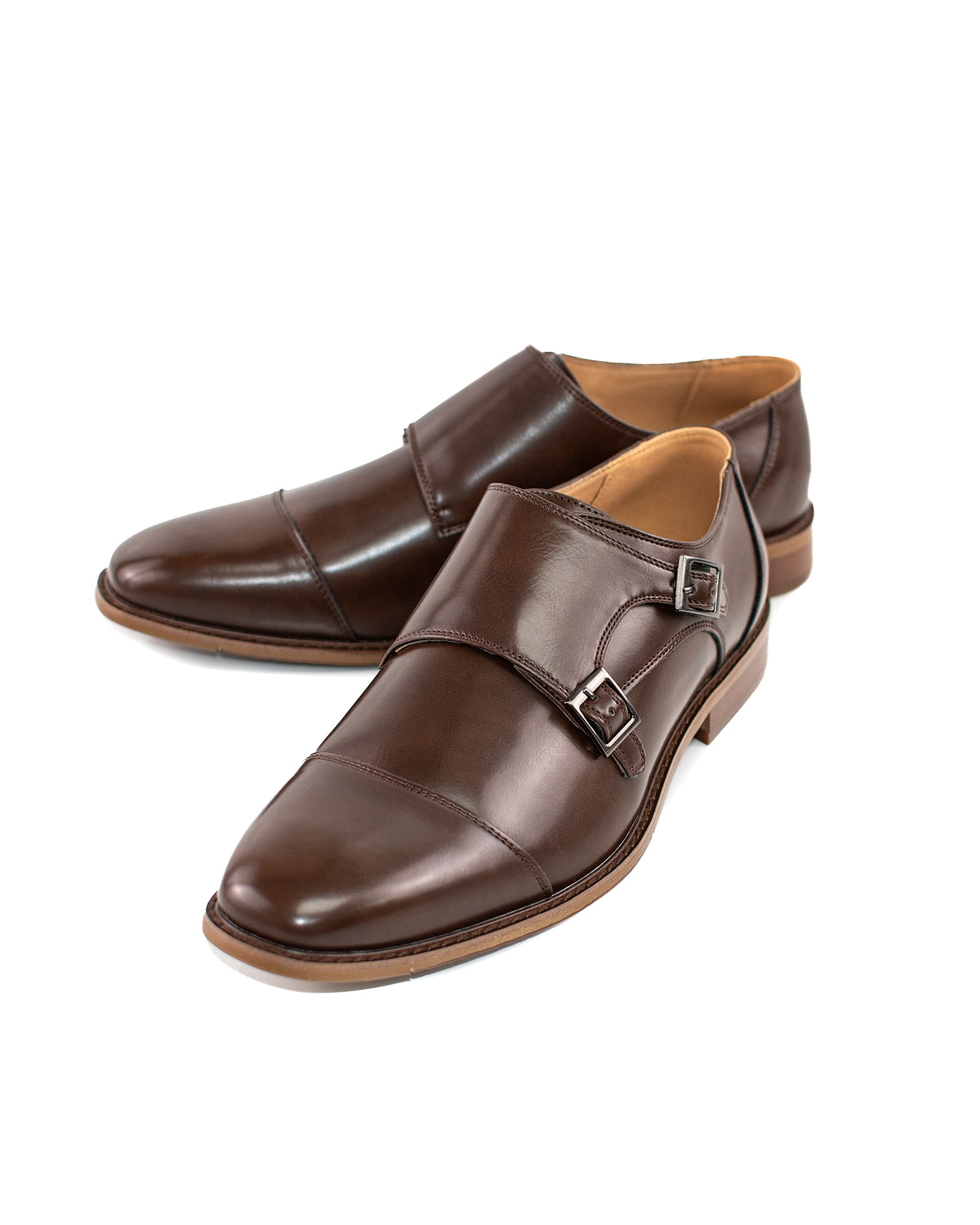 Coffee Brown Double Monk Strap Dress Shoe | Front View | Dolce Vesta