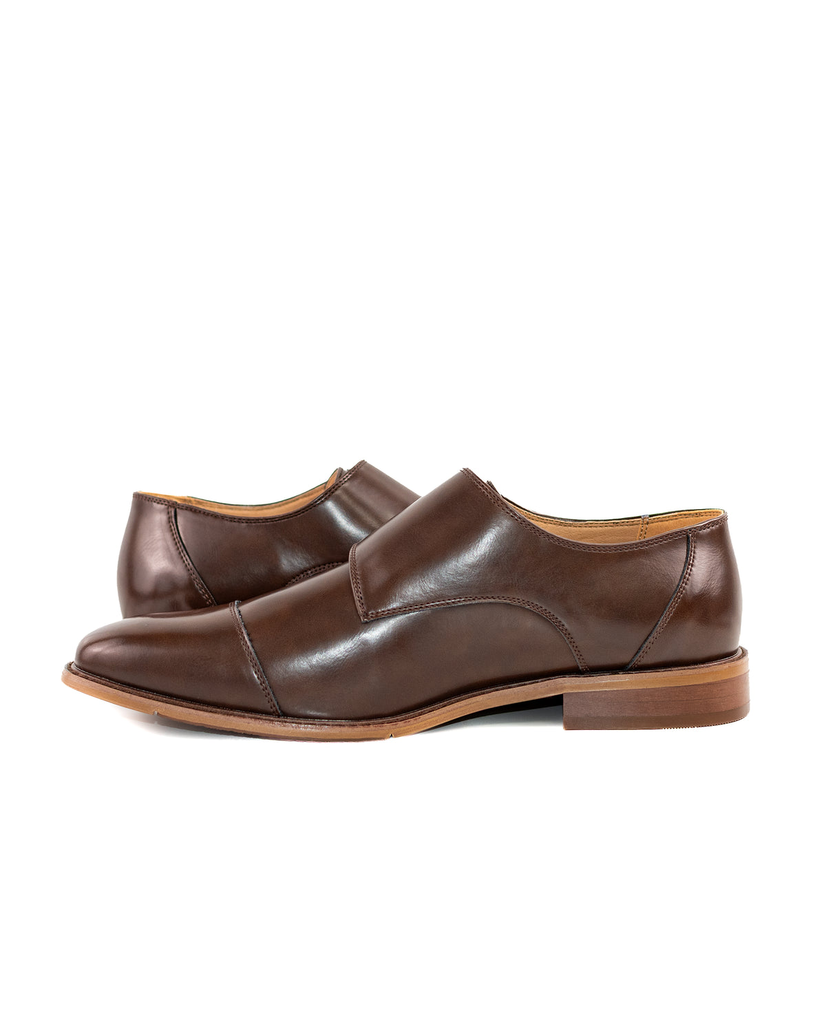 Coffee Brown Double Monk Strap Dress Shoe | Inside View | Dolce Vesta