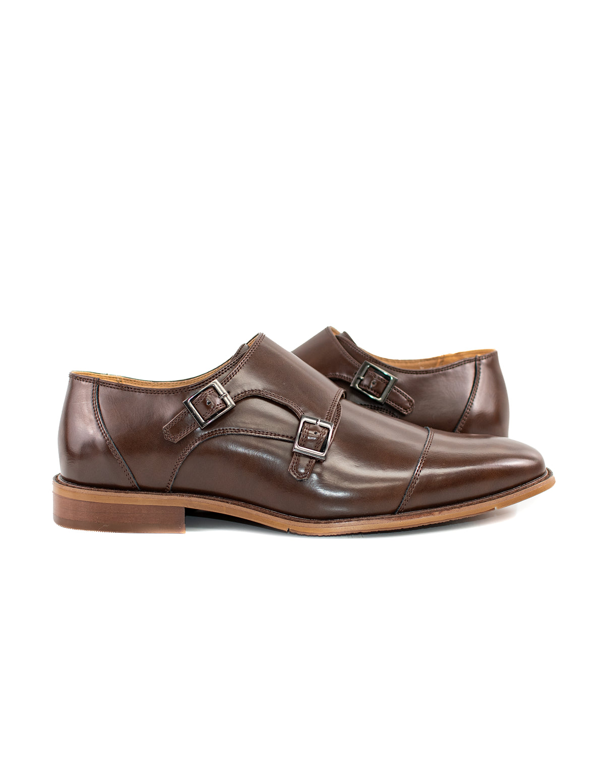 Coffee Brown Double Monk Strap Dress Shoe | Outside View | Dolce Vesta