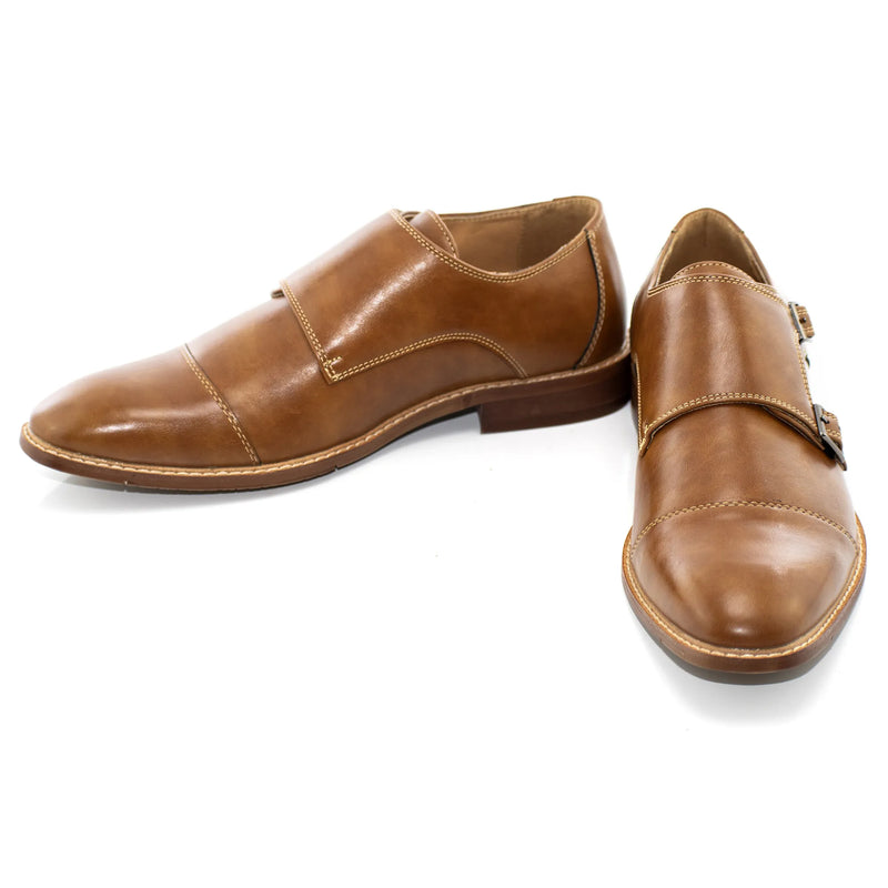 Cognac Double Monk Strap Dress Shoe