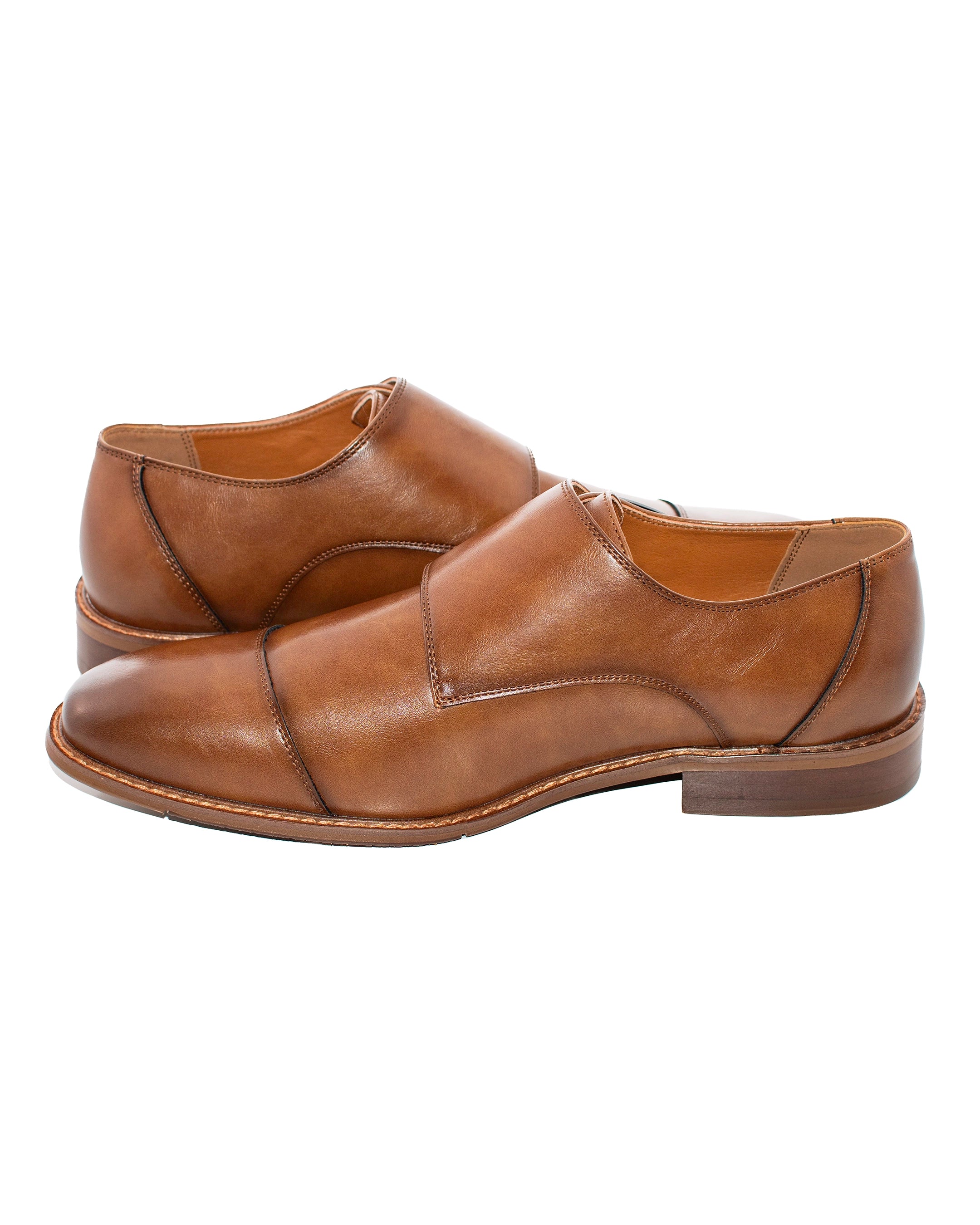 Dark Cognac Double Monk Strap Dress Shoe