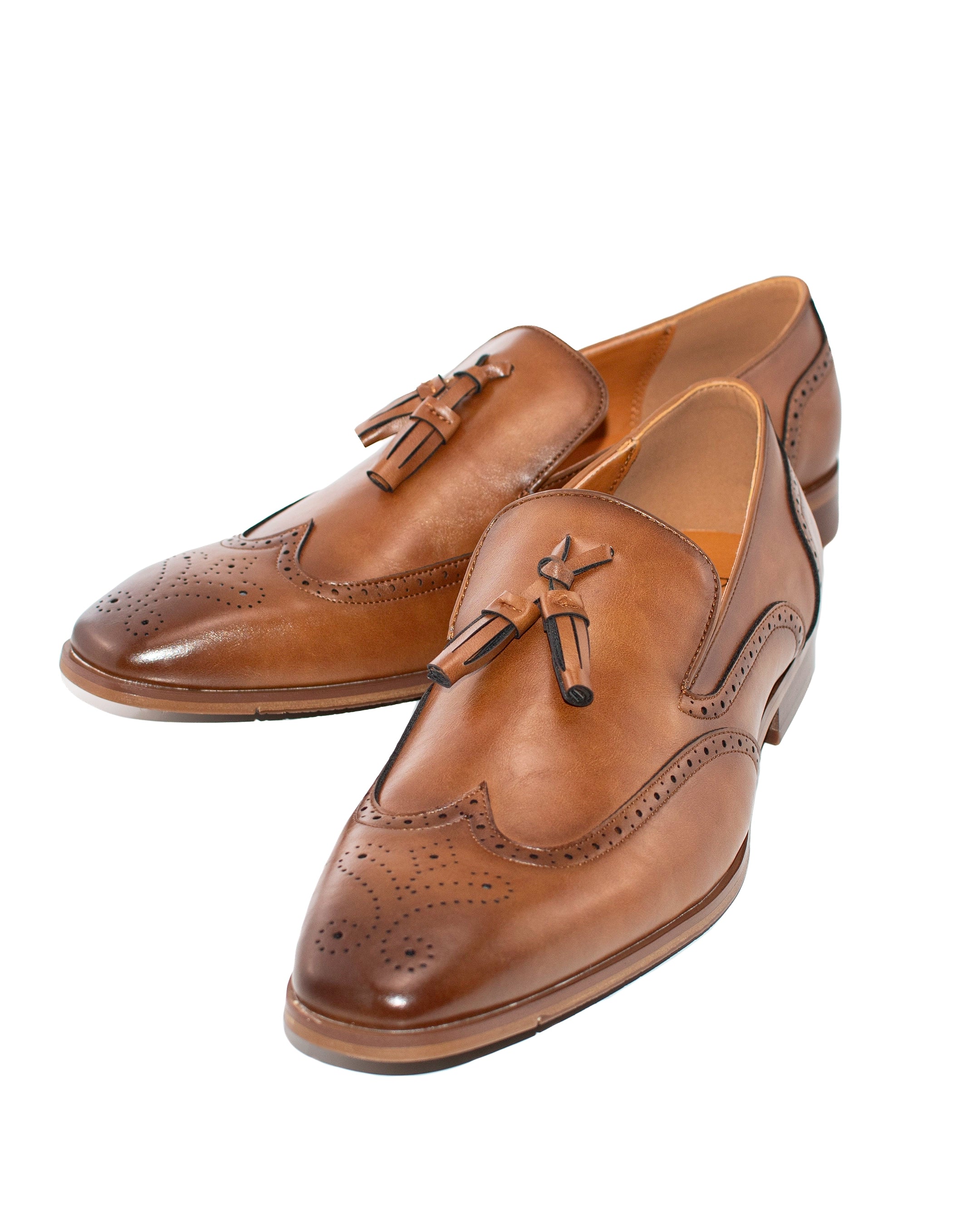 Dark Cognac Tasseled Wingtip Loafer
