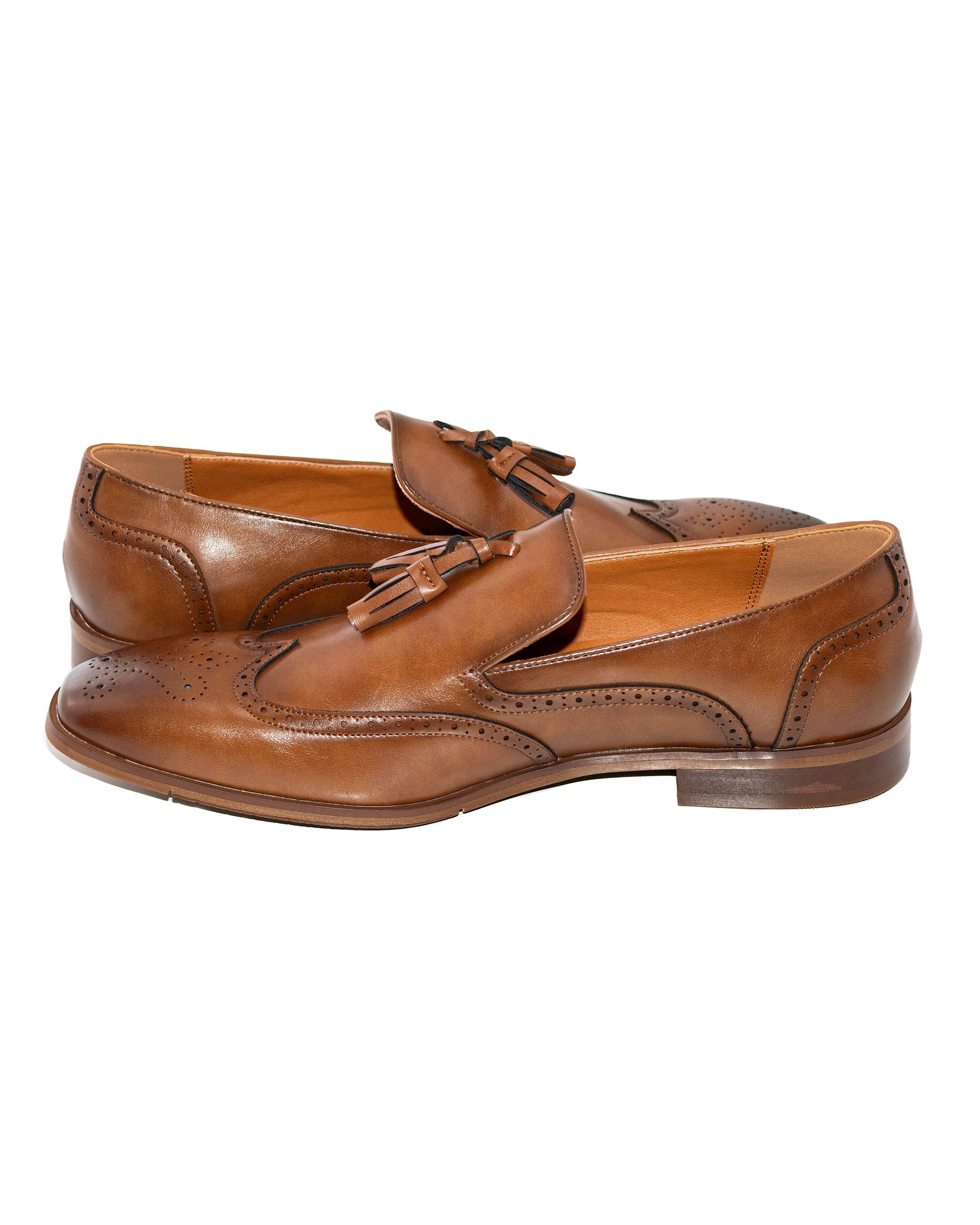 Dark Cognac Tasseled Wingtip Loafer