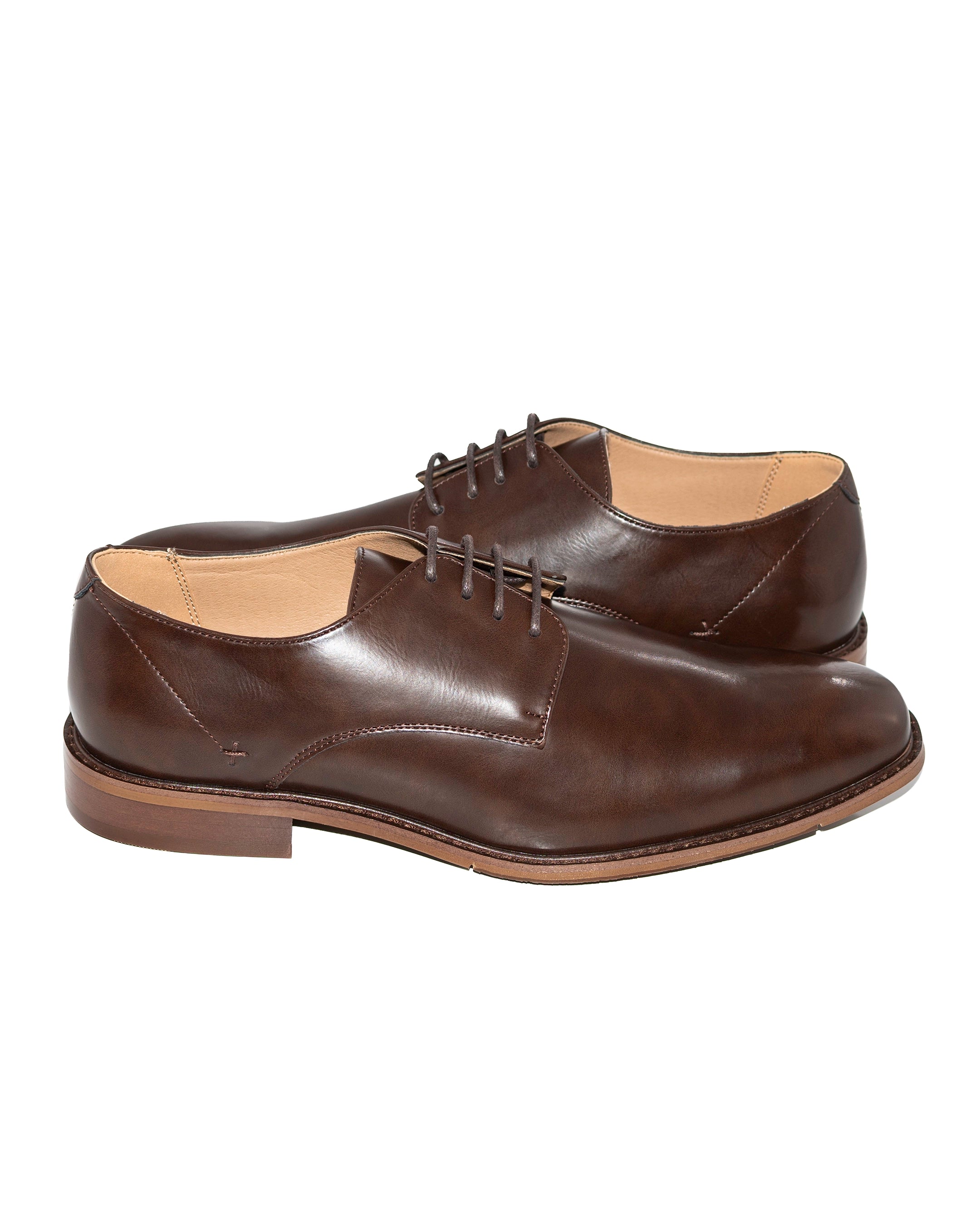 Plain-Toe Lace-Up Derby Dress Shoes
