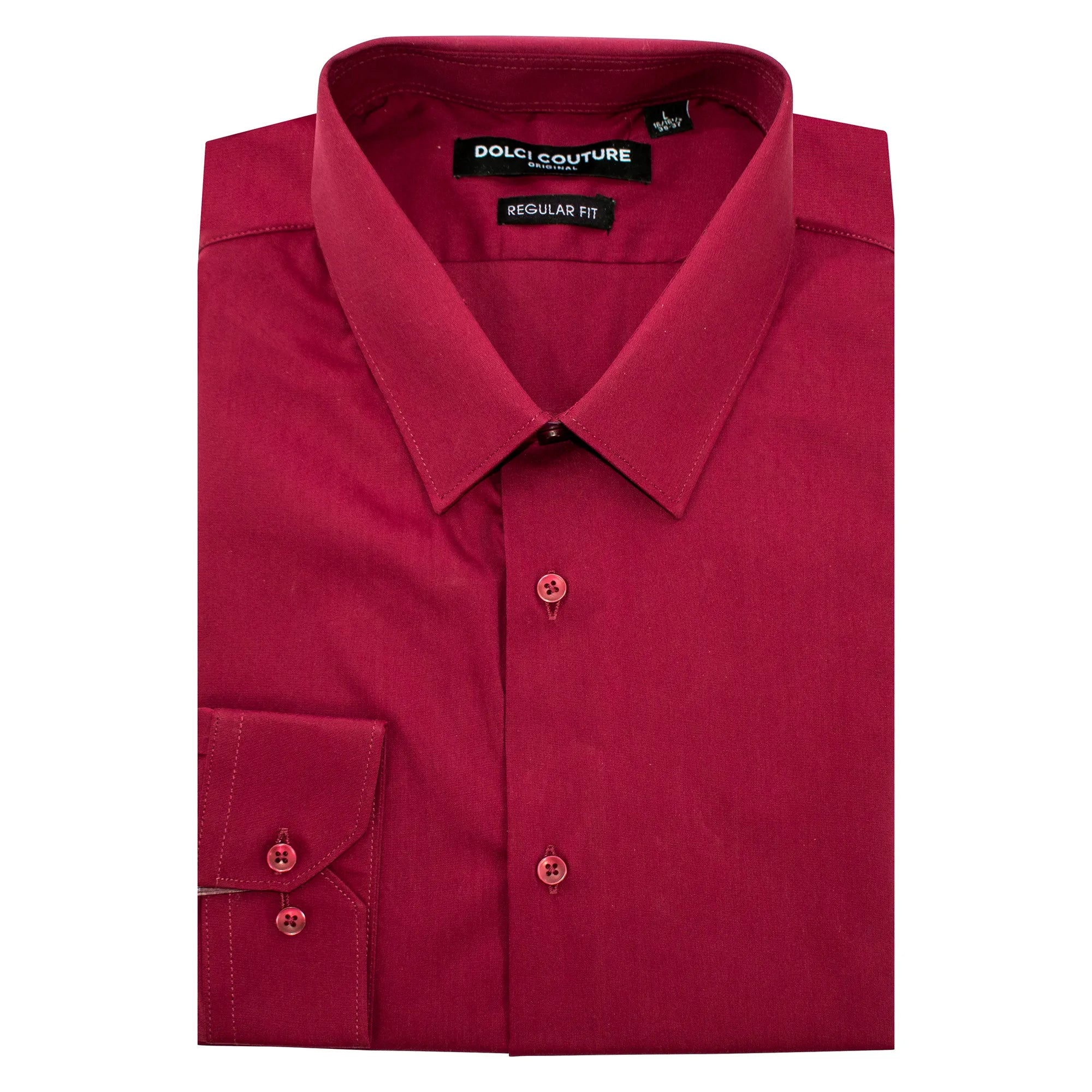 Burgundy Stretch Regular-Fit Dress Shirt