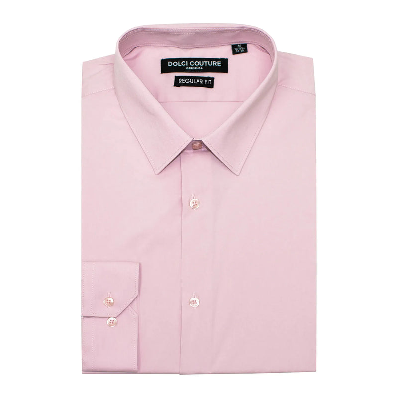 Light Pink Stretch Regular-Fit Dress Shirt