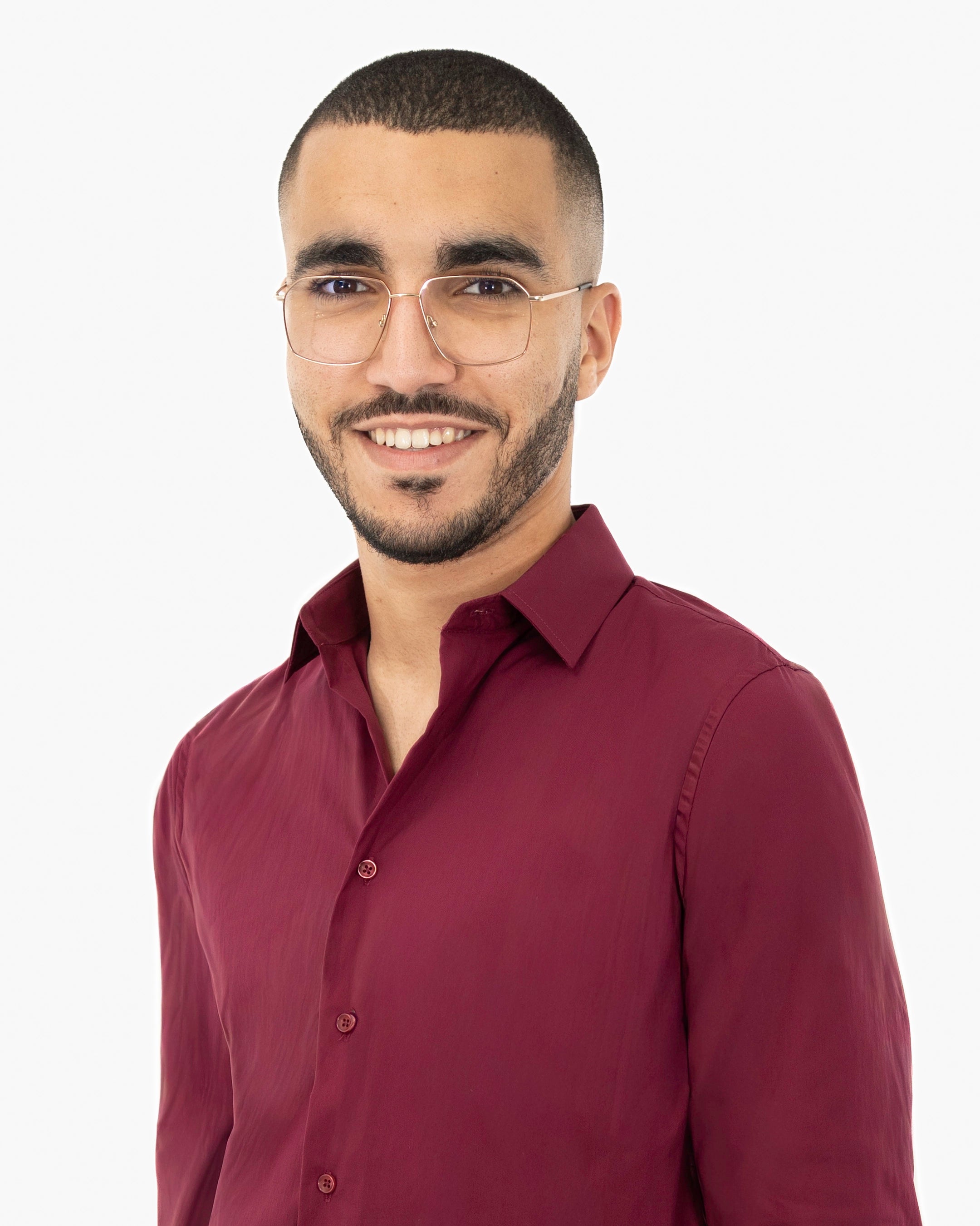 Burgundy Stretch Slim-Fit Dress Shirt